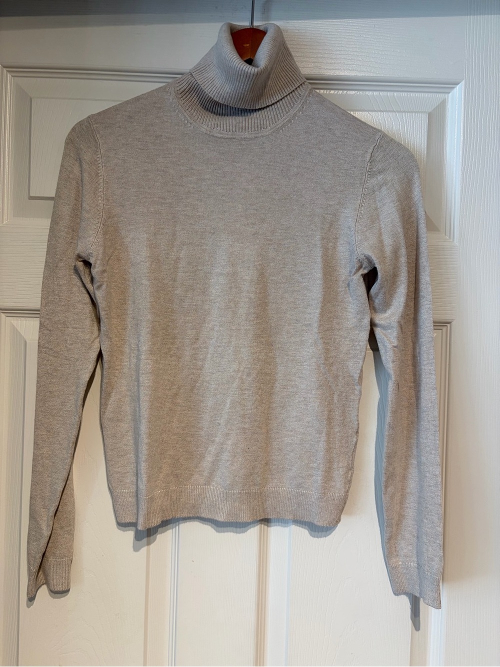 Mango Women’s Turtleneck Sweater in Light Beige